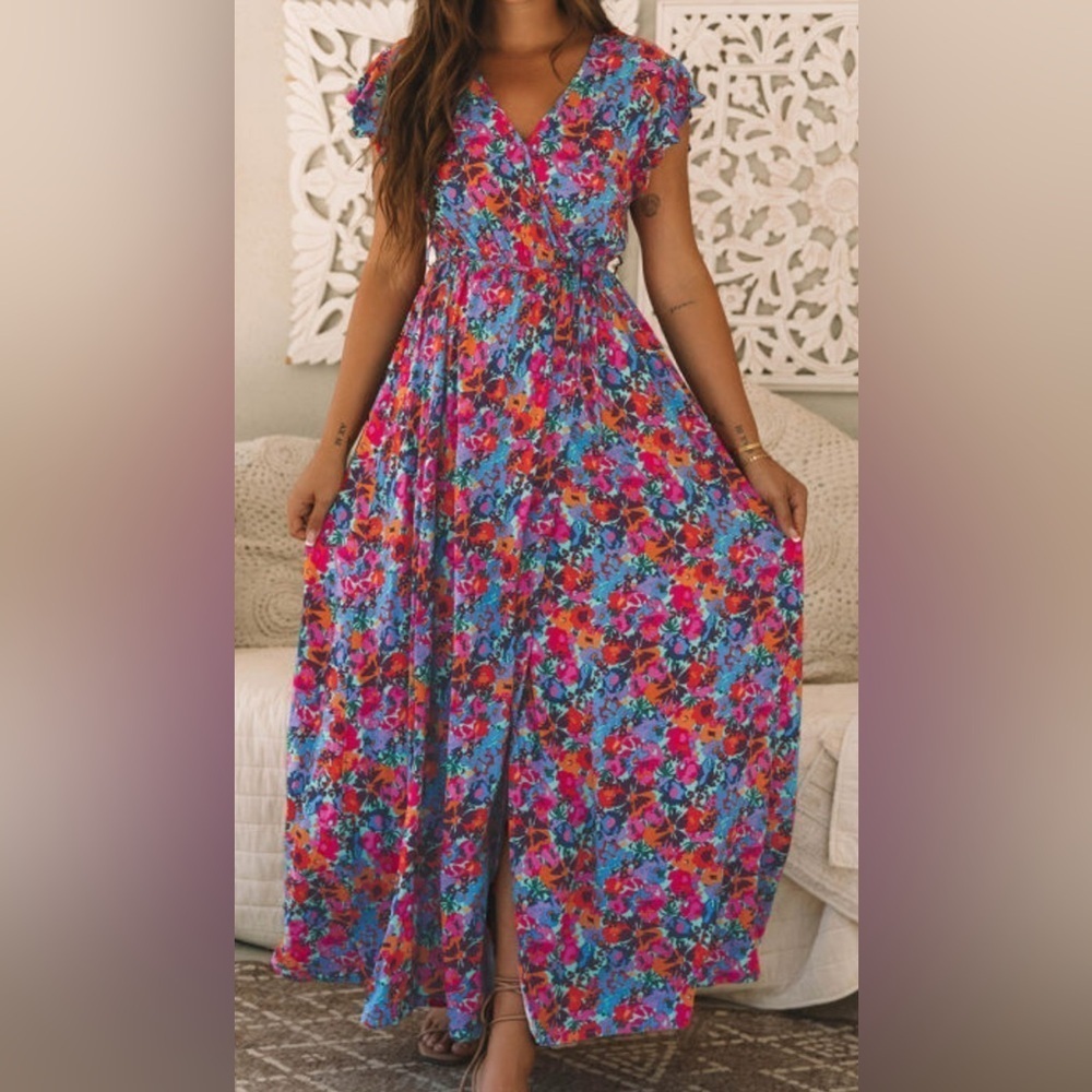 Floral Maxi Dress in Vibrant Print - Picture 5 of 15